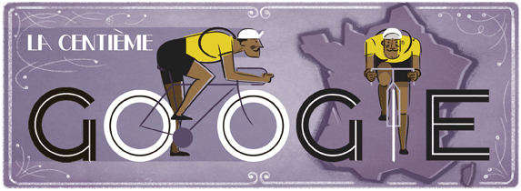 Tour de France bicajozó Google Logo AnimGIF